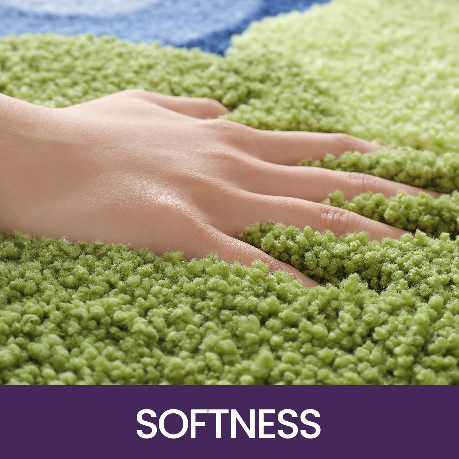 Dexi Moss Bath Mat, Ultra Thick Soft Green Bathroom Rug, Water Absorbent Non Slip Microfiber Rugs For Shower Floor, Sink, Bedroo